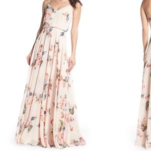 blush floral bridesmaid dresses